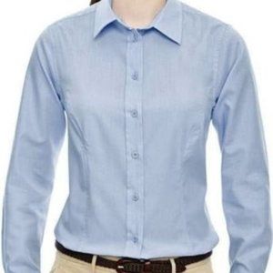 Wholesale Lot of 3 - Light Blue Wrinkle-Resistant Ladies Blouse- L, XL, 2XL, 3XL
